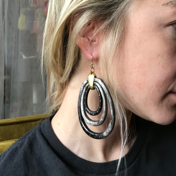 Ashley Pittman Jewelry - Ashley Pittman Horn Studded Triple Hoop Dangle